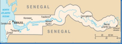 mapa de gambia