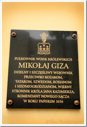 Nowy Sącz, Kościół pw. św. Ducha i klasztor oo. jezuitów, tablica pamiątkowa Mikołaj Giza
