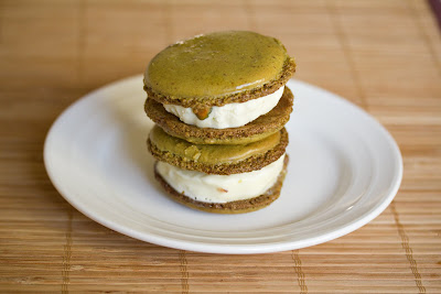 photo of two Macaron Ice Cream Sandwiches on a plate