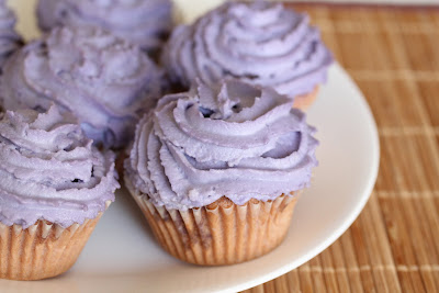 photo of ube cupcakes on a plate
