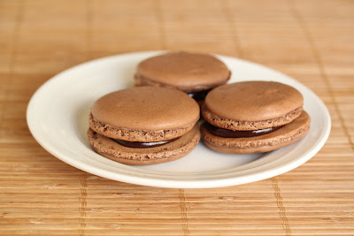 photo of three macarons on a plate