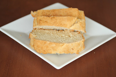 photo of three slices of honey beer bread on a plate