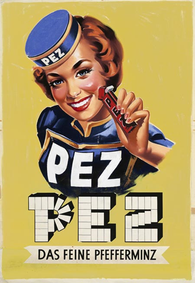 1950 the PEZ dispenser was invented – the dispenser was shaped and designed resembling a lighter 