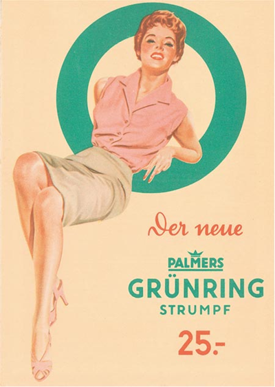 Advertisement for Palmers stockings, 1955-56 