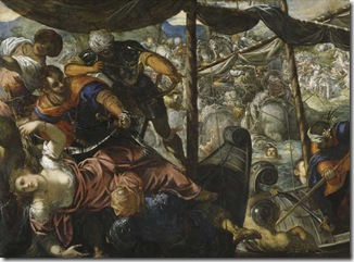 batalla entre turcos y crsitaianos de Tintoreto