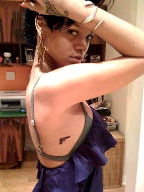 Rihanna Gun Tattoo Picture