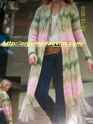 uzun örgü hırka anlatımı