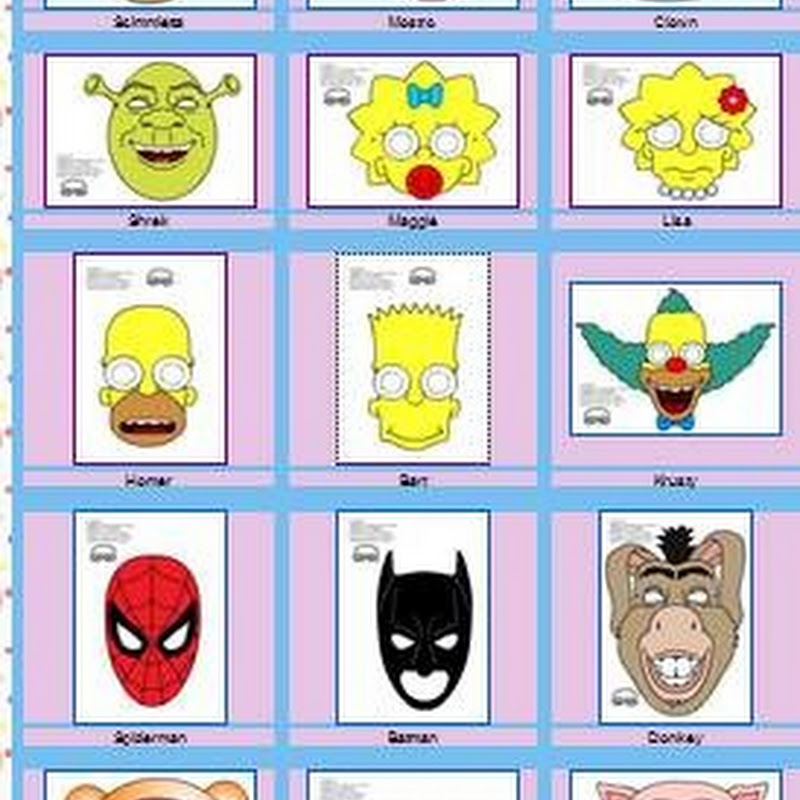 Mascaras Simpson para imprimir y colorear