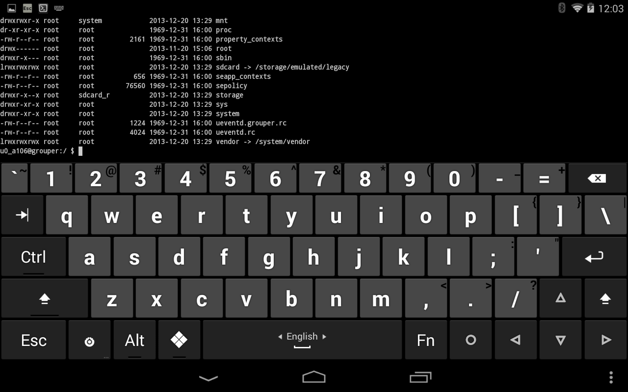 Hacker's Keyboard - screenshot