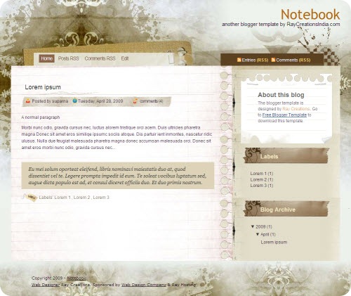 notebook-blogger-template
