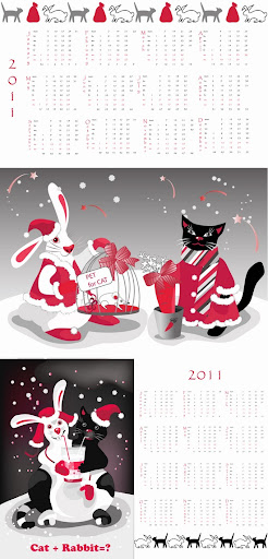 Cartoon.Rabbit.02 aiovector.com 2011 Calendar Cartoon Rabbit