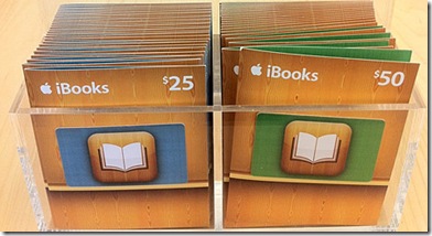 iBook Gift Card提供兩種不同的面額