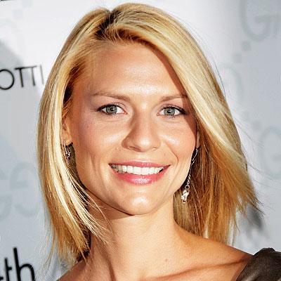 Claire Danes Medium Straight with uneven part hairstyle