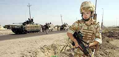 British womanlike soldiers portion on the front line in Iraq