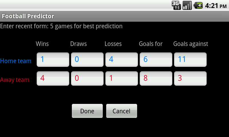 Football Predictor Screen 3