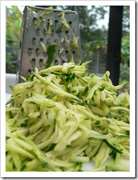 Grated courgette