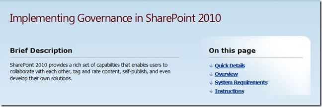 Governancia SharePoint 2010