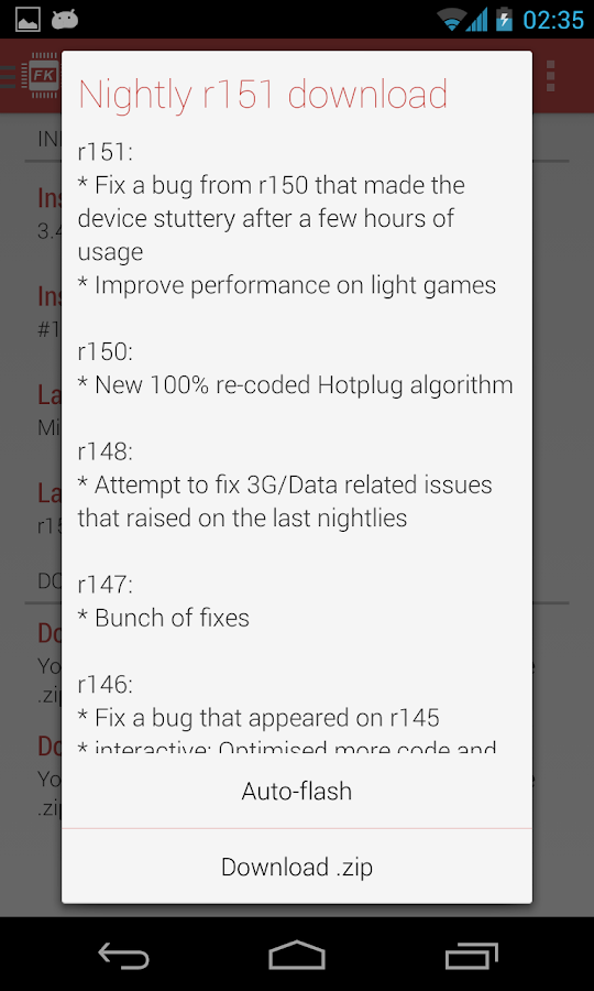 franco.Kernel updater - screenshot