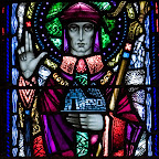 Harry Clarke - zz The Consecration of St. Mel, Bishop of Longford, by St. Patrick.jpg