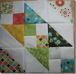 Charm Square Quiltalong first finished block