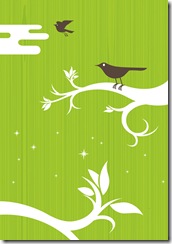green background birds
