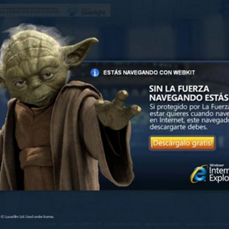 Imagen de la semana: Yoda le hecha la mano a Internet Explorer