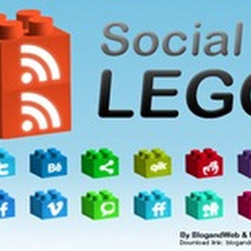Íconos sociales en forma de Lego