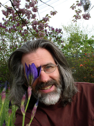 John makes a visual pun with irises