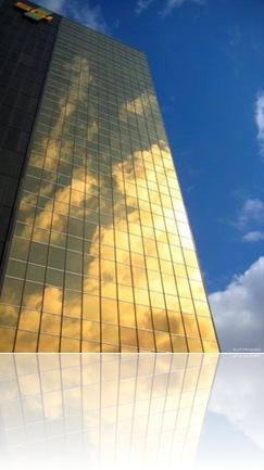 SGI Building in Regina, Saskatchewan reflecting the sunlight