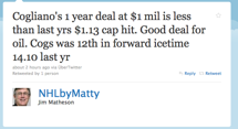 Twitter : Jim Matheson: Cogliano's 1 year deal at ..._1284156327555.png