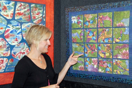 [Julie Hirota with her textile murales.[2].jpg]