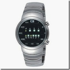 Binary White Sumui Moon Watch SM102W2 with LED Binary Format Display Solid Stainless Steel