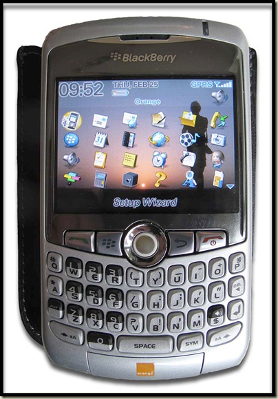 The BlackBerry Curve 8320 Smartphone and pouch