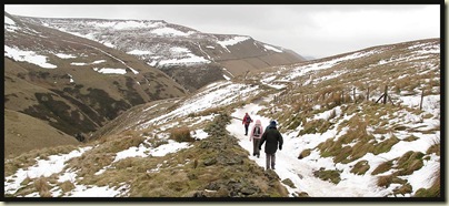 Approaching Jacob's Ladder along an icy path