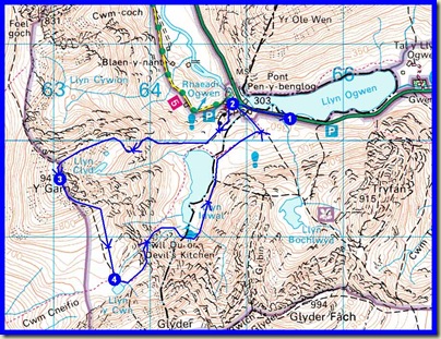 Today's route, about 9 km, 730 metres ascent, in 4 hours