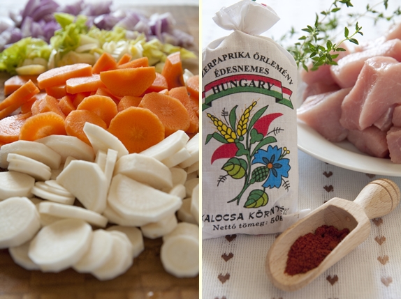 Гуляш с картофелем жюльен