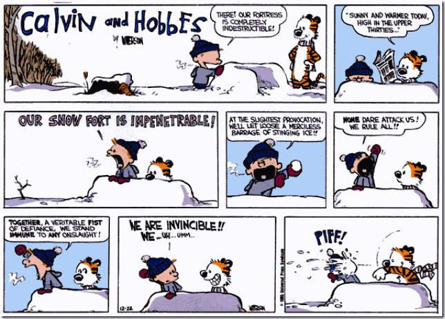 Calvin and Hobbes on Modern threats