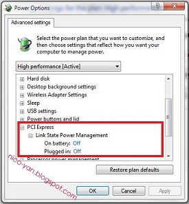 pengaturan power management di Windows 7