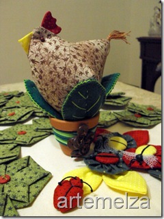 artemelza - galinha country de patchwork