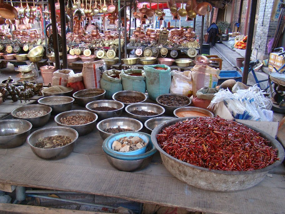The market in Lijiang, Yunnan province, China