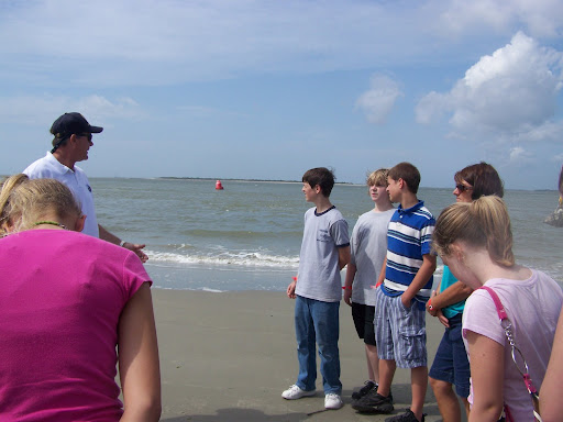 The Beach program on Sullivan's Island discussing the geography of Charleston Harbor.