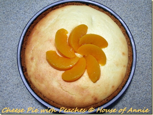 cheese pie with peaches