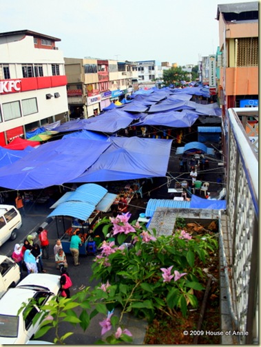Satok Market from the footbridge
