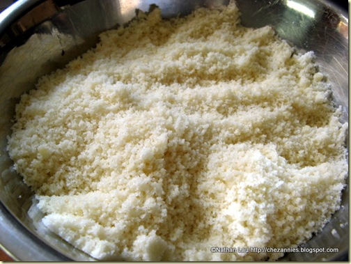 almond paste and sugar crumbs