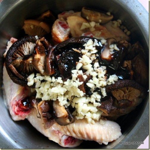 Marinating Chicken and Mushrooms