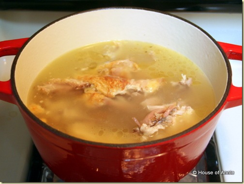 boiling rotisserie chicken carcass