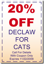 20 percent of declawing coupon