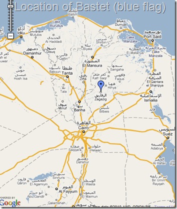 Location of Bastet, Egypt
