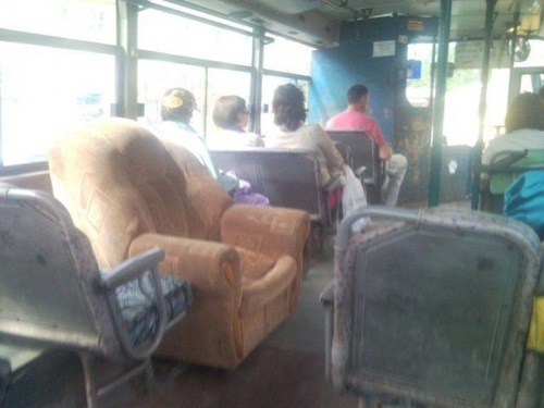 sofa on bus