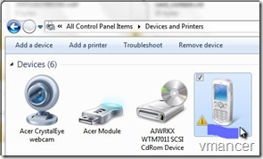 windows 7 contact backup - devices and printers
